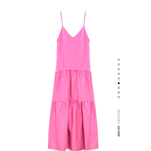 Zara * Last one size L! Long maxi dress pink flowy boho Bloggers favorite - Picture 4 of 5